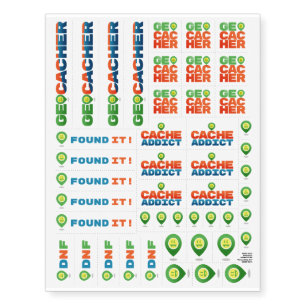 Geocaching Temporary Tattoos