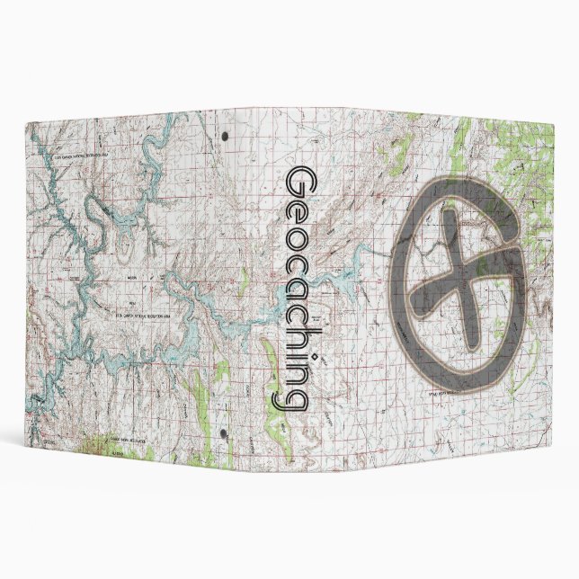 Geocaching Topographic Binder: Glen Canyon 3 Ring Binder (Background)
