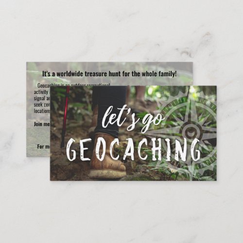 Geocaching Trail Card With Info For Muggles