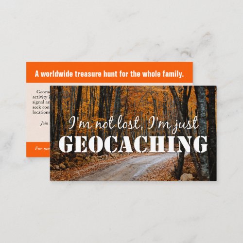 Geocaching Trail Card With Info For Muggles