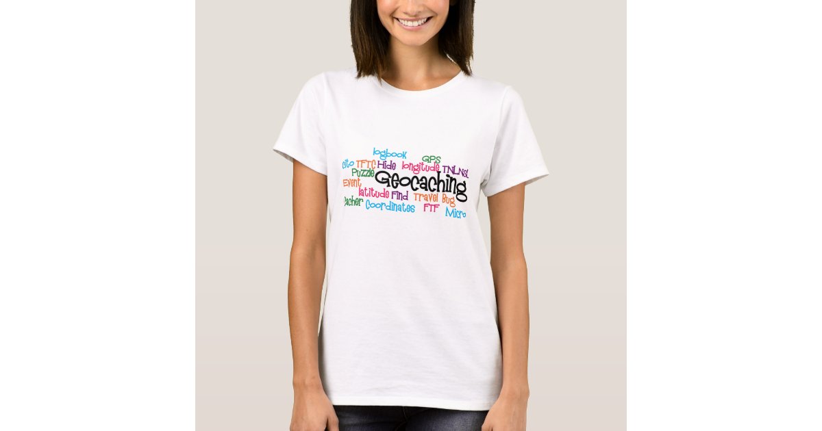 Geocaching Word Collage T-Shirt | Zazzle