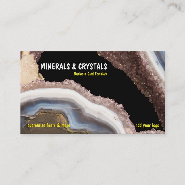 Geode Agate Amethyst Crystals Business Card (Front)