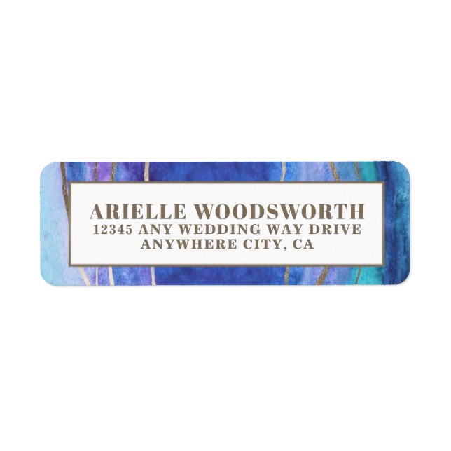 Geode Agate Gemstone Wedding Address Labels (Front)