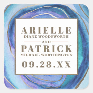 Geode Agate Gemstone Wedding Favor Stickers