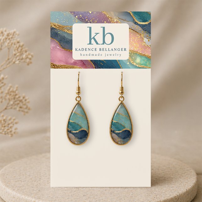 Geode Agate Monogram Jewelry Display Cards (Creator Uploaded)