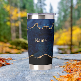 Geode Blue Gilded  Insulated Tumbler