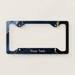 Geode Blue Gilded License Plate Frame