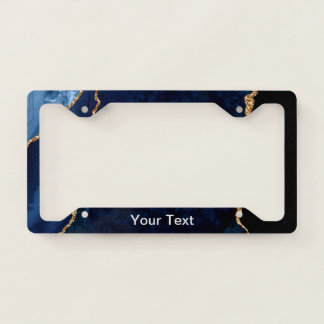 Geode Blue Gilded  License Plate Frame
