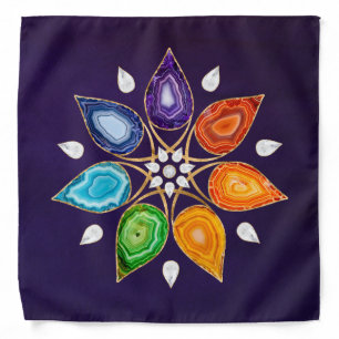 Geode Chakras Mandala - Lotus Petals Bandana