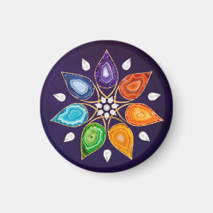Geode Chakras Mandala - Lotus Petals Magnet