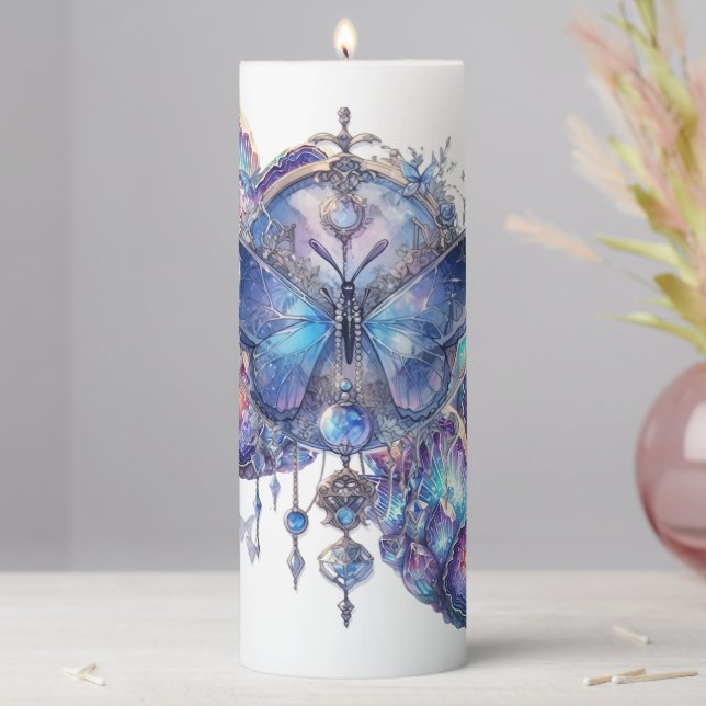 Geode Crystal Cluster Pillar Candle (In Situ)