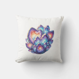 Geode Crystal Cluster Throw Pillow