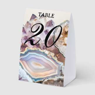 Geode Crystal | Crystal Photo Table Number Paper Table Tent