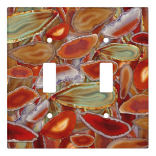 Geode crystal pattern light switch cover