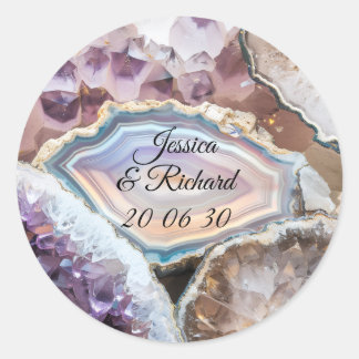 Geode Crystal Wedding Personalized Sticker