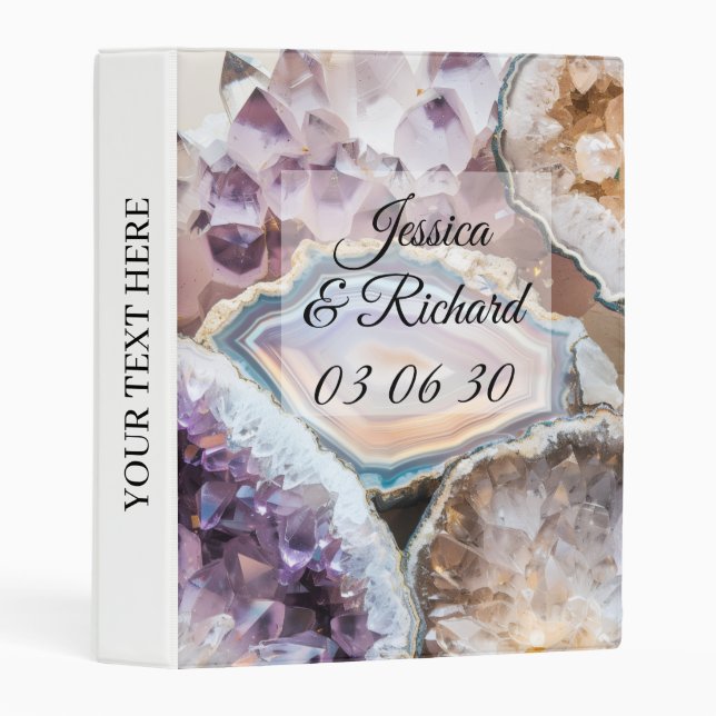 Geode Crystal | Wedding Photo Mini Binder (Front/Spine)