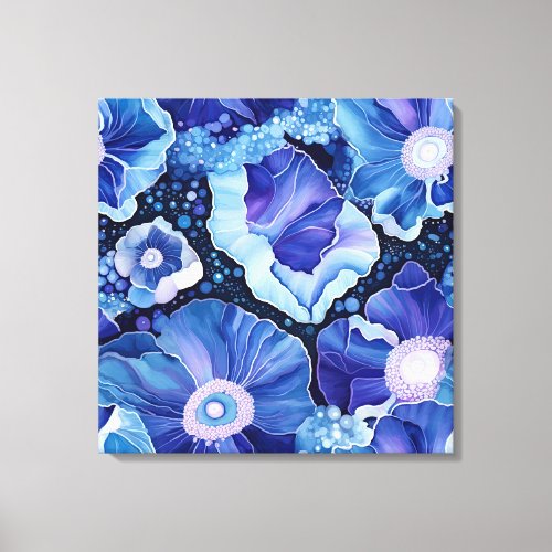 Geode Floral Stretched Canvas Print