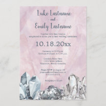 Geode & Gemstones in Pink Watercolour Wedding