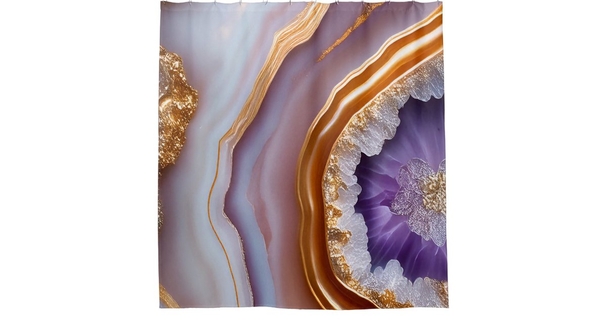 Geode Heart Shower Curtain | Zazzle