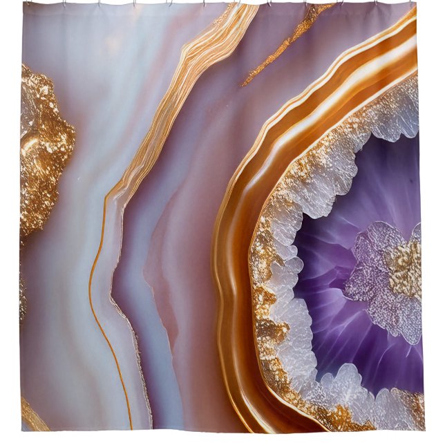 Geode Heart Shower Curtain (Front)