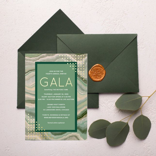 Geode Pattern Gala Event Foil Invitation (Creator Uploaded)