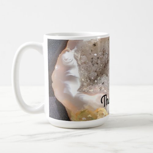 Geode Photo Agate Quartz Druzy Crystals Thank You Coffee Mug