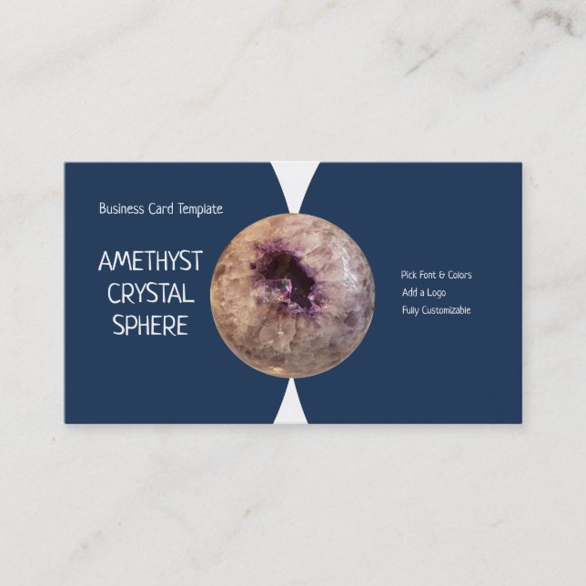 Geode Sphere Amethyst Crystal Business Card (Front)