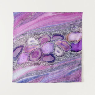 Geodes crystal Flow - Purple and Violet Tapestry