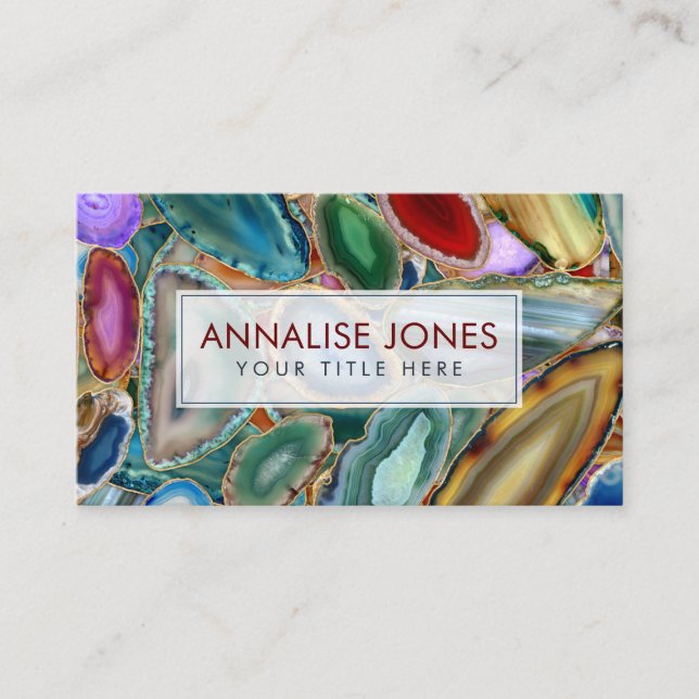 Geodes crystal pattern - Multicolor  Business Card (Front)
