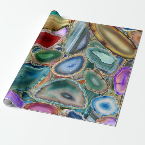 Geodes crystal pattern _ Multicolor Wrapping Paper