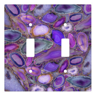 Geodes crystal pattern - Purple and Violet Light Switch Cover