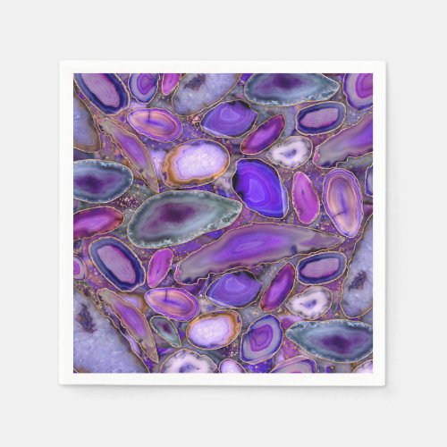 Geodes crystal pattern _ Purple and Violet Napkins