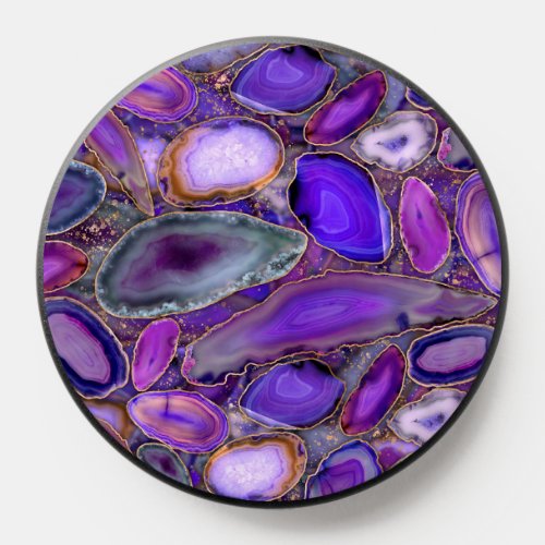 Geodes crystal pattern _ Purple and Violet  PopSocket