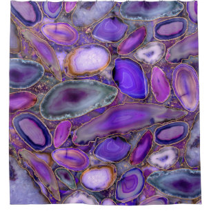 Geodes crystal pattern - Purple and Violet Shower Curtain