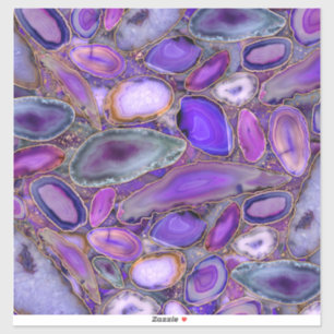 Geodes crystal pattern - Purple and Violet Sticker