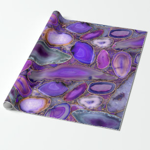 Geodes crystal pattern - Purple and Violet Wrapping Paper