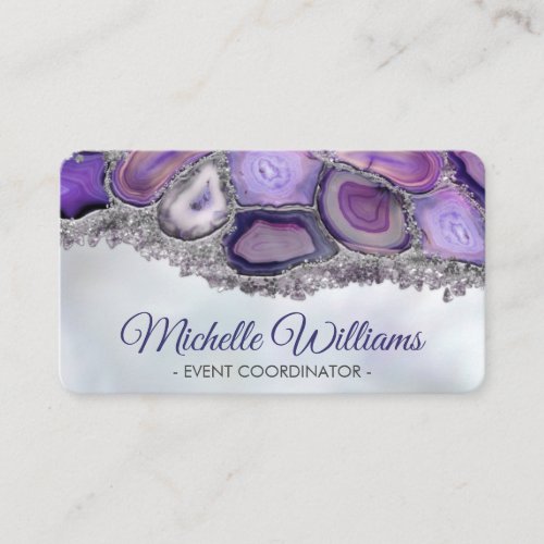 Geodes crystals  _ Purple and Violet  Business Card