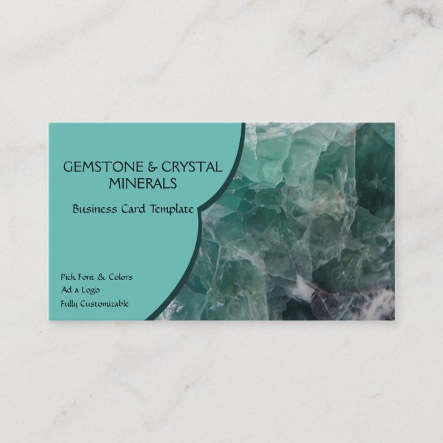Geodes, Fluoride & Quartz Crystals Business Card (Front)