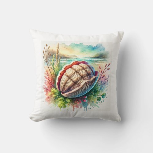 Geoduck Clam 170624AREF120 _ Watercolor Throw Pillow