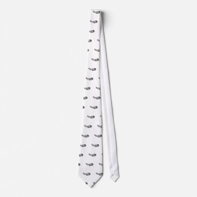 Geoduck Clam (black and white illustration) Neck Tie (Front)