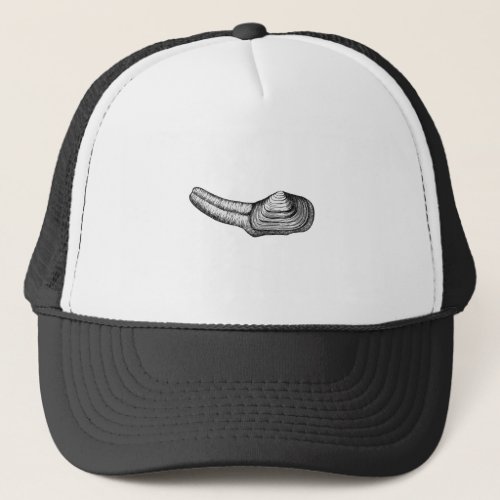 Geoduck Clam black and white illustration Trucker Hat