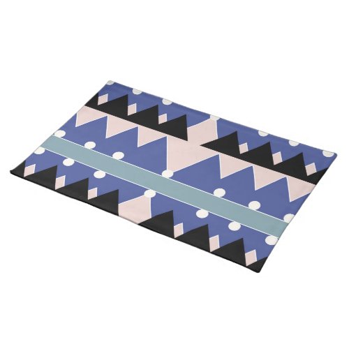 Geoemetric Blue Pink Black Teal Pattern Cloth Placemat