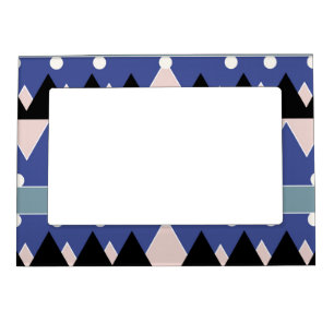 Geoemetric Blue Pink Black Teal Pattern Magnetic Frame