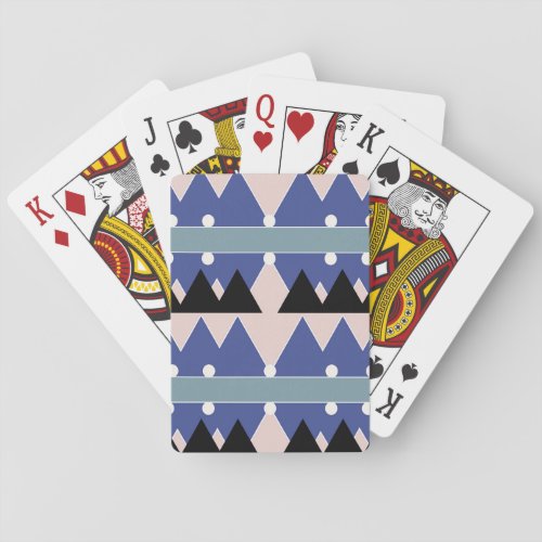 Geoemetric Blue Pink Black Teal Pattern Playing Cards