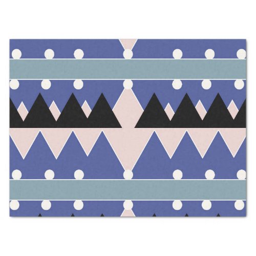 Geoemetric Blue Pink Black Teal Pattern Tissue Paper
