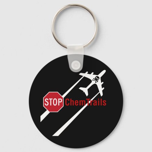 Geoengineering Plane Chemtrails Climate Control Keychain