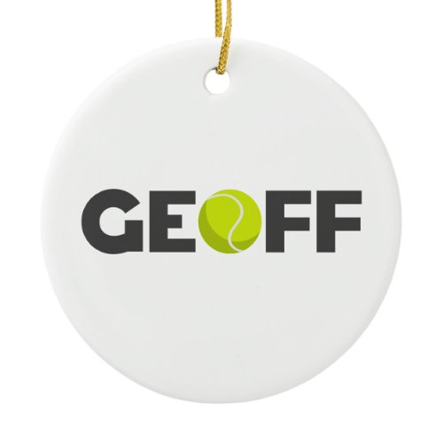 Geoff Tennis Ceramic Ornament