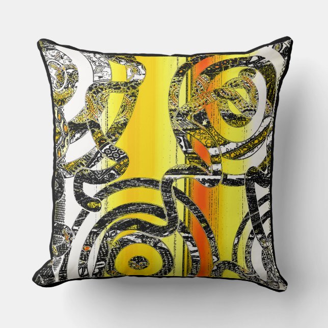  GeoGlow Throw Pillow  (Front)