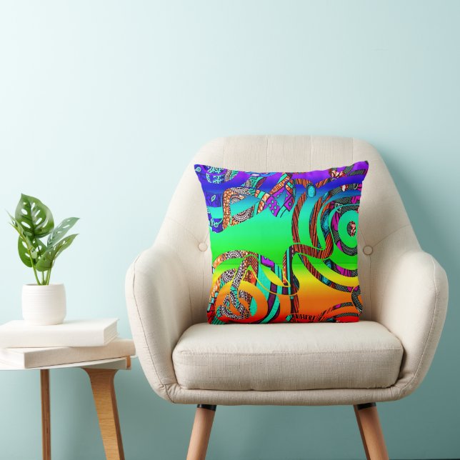 GeoGlow Throw Pillow (Chair)