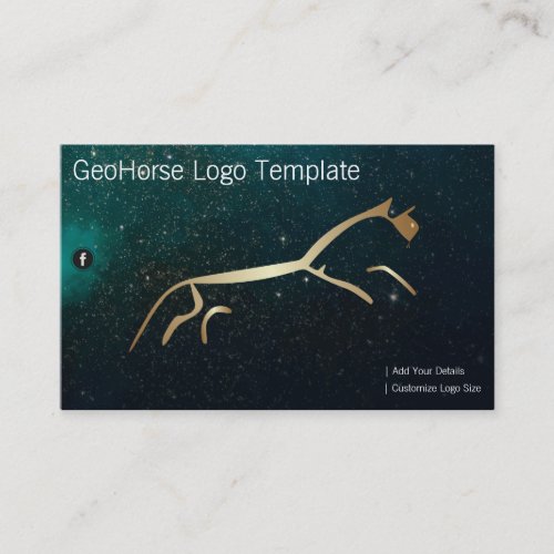 Geoglyph Horse Logo_ Gold Huffington Business Card